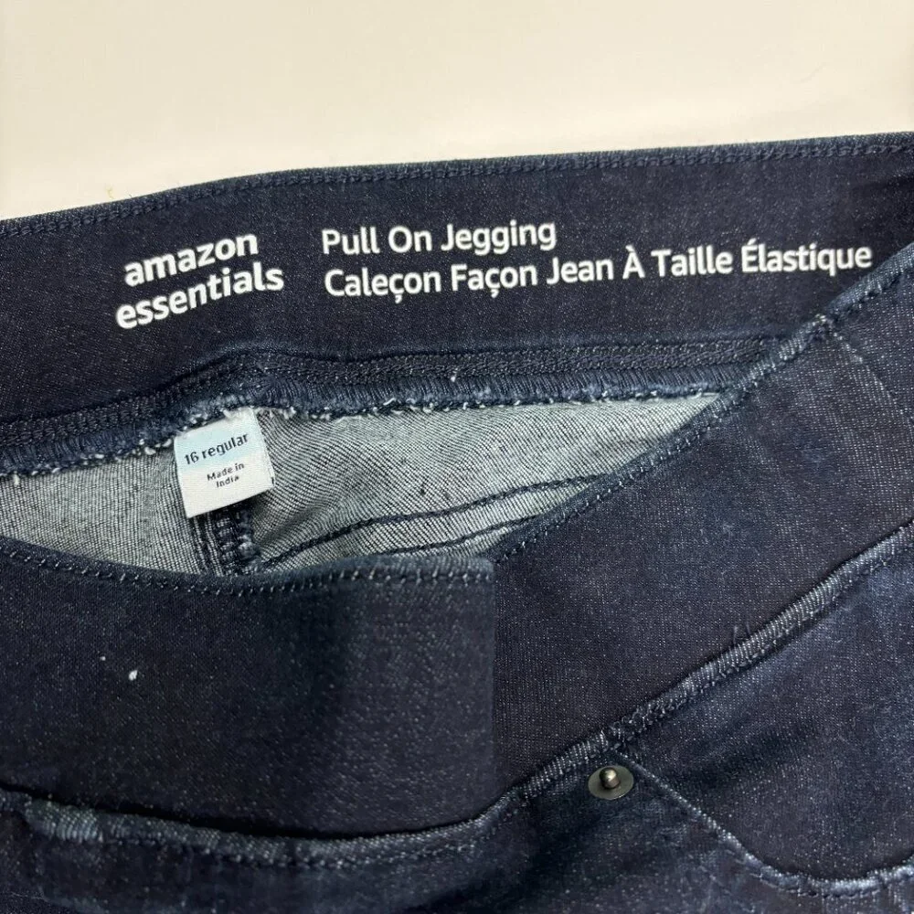 Amazon‎ Essentials Pull On Jegging Women's size 16 Dark Wash Blue Denim jeans